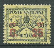 Vatikan 1931 Papst Wappen Aufdruckmarke 16 Gestempelt - Gebraucht