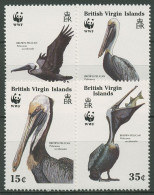 Britische Jungferninseln 1988 WWF Tiere Vögel Pelikan 637/40 Postfrisch - Iles Vièrges Britanniques