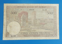 BANQUE D'ETAT DU  MAROC MOROCCO  MARRUECOS 500 FRANCS 1956.. - Marokko