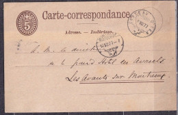 SWITZERLAND. 1877/Château-d'Oex, PS Card/internal Mail. - Enteros Postales