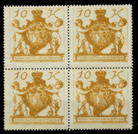 LIECHTENSTEIN 1920 Nr 39 Postfrisch VIERERBLOCK X6FDFB6 - Unused Stamps