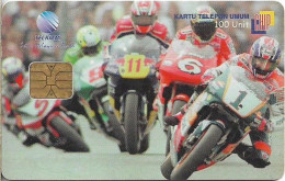 Indonesia - Telkom Indonesia (Chip) - Motorcycle Racing, 04.2000, 100U, 50.000ex, Used - Indonesia