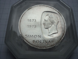 Venezuela 10 Bolívares 1973 "Centennial Of Simon Bolivar In Coins" UNC (MS62), Silver - Venezuela