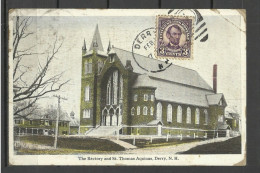 USA 1926 DERRY The Rectory And St. Thomas Aquinas Church Post - Card Sent To Estonia Rare Destination Mi 264 Lincoln - Briefe U. Dokumente