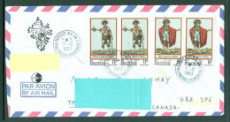 Enveloppe De Polynésie Vers Le Canada; From Polenysia To Canada; Sc. # 383-384; Folklore (10456 - Storia Postale
