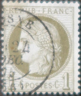 LP3036/288 - FRANCE - CERES N°50 - CàD De COSNE (Nièvre) Du 24 DECEMBRE 1875 - 1871-1875 Cérès