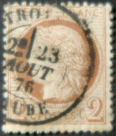 LP3036/289 - FRANCE - CERES N°51 - CàD De TROYES (Aube) Du 23 AOÛT 1876 - 1871-1875 Cérès