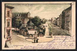 Lithographie Hannover, Blick In Die Georgstrasse  - Schmohl, P.