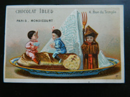 CHROMO CHOCOLAT IBLED     PARIS MONDICOURT  ENFANTS DANS UNE ASSIETTE  ( 10,5  X  7 Cms ) - Ibled