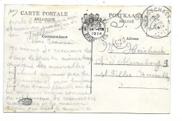 Postkaart Brasschaat 14/8/1914 Verstuurd Naar St Gilles Bruxelles - Service Militaire. - Not Occupied Zone