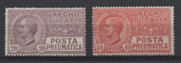 Regno 1925 - Posta Pneumatica - Nuovi Gomma Integra - MNH** - Pneumatic Mail