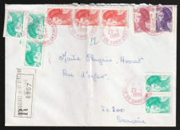 P 550) Frankreich Recommandé 1988: 30 Jonquières Et St Vincent à Beaucaire - Storia Postale