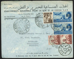 Egypte - L. Entête "Etablissements Industriels Pour La Soie Et Le Coton" Càpt CAIRO/1955/FOREIGN TRAFFIC Pour BRUXELLES - Storia Postale