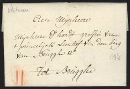 Belgique - L. Datée 1783 De VLETEREN Pour BRUGGHE + Port II à La Craie Rouge - 1714-1794 (Oesterreichische Niederlande)