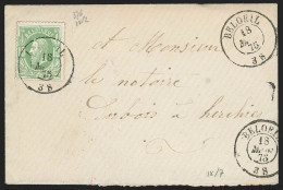 Belgique - L. Affr. N°30a Càd BELOEIL/1875 Pour HERCHIES - 1869-1883 Leopold II