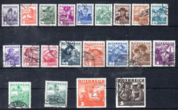 Österreich, 1934, Volkstrachtensatz, Gestempelt, MiNr.567-587 (15338E) - Usados