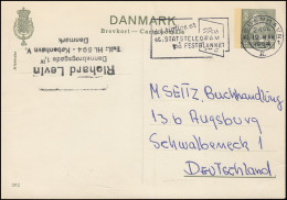 Dänemark Postkarte P 250 Frederik IX. 25 Öre, Kz. 202, KJOBENHAVN 19.3.1964 - Interi Postali