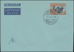 Dänemark Aerogramm LF 31I Der Fliegende Koffer 200 Öre, Kz. 47, ET-O 2.1.1981 - Interi Postali