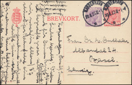 Dänemark Postkarte P 181 Christian IX. 15+10 Öre, Kz. 57-H, KJOBENHAVN 30.6.1923 - Postal Stationery