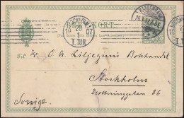 Dänemark Postkarte P 132 König Christian KOPENHAGEN 26.1.07 Nach STOCKHOLM 28.1. - Postal Stationery