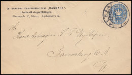 Dänemark Umschlag Krone Mit Zepter Und Schwert 4 Öre Blau, KJOBENHAVN 16.3.1898 - Postal Stationery