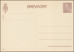 Dänemark Postkarte P 243I Frederik IX. 20 Öre, 4. Zeile Kurz, Kz. 179, ** - Postal Stationery