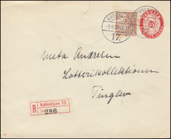 Dänemark Umschlag U 41x Ziffer 15 Öre Kz. 53, R-Brief Aus KOBENHAVN 9.4.1937 - Postal Stationery