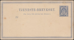 Dänemark Dienstpostkarte DP 1 Staatswappen 2 Sk., Leicht Stockig, Ungebraucht - Postal Stationery