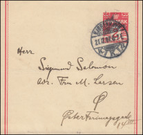 Dänemark Streifband S 6 Wertziffer 2 Öre, Ohne Wz., KJOBENHAVN 21.12.1907 - Postal Stationery