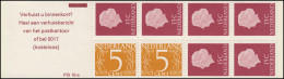 Markenheftchen 10x Juliane Und Ziffer 1971, PB 10-a, Rosa, Weiß, ** - Libretti