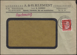 Freimarke Hitler 8 Pf EF Auf Fensterbrief Sägewerk Klement LUXEMBURG 19.8.44 - Landbouw