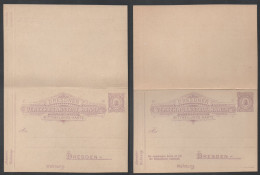DRESDEN PRIVAT STADT POST / 1890 DOPPEL GSK - ENTIER POSTAL DOUBLE POSTE PRIVEE DRESDE - Postes Privées & Locales