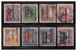 1915 MÉXICO  CORBATA Y GOBIERNO CONSTITUCIONALISTA  SOBRE TIMBRES EMISIÓN 1910, Sc. 528-535 (8) MH  TIME OF REVOLUTION - Mexico