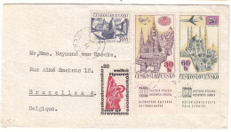 Tchècoslovaquie - Lettre De 1967 ? - Oblit Praha - Expo Praha 68 - Avions - Avec 2 Vignettes - - Lettres & Documents