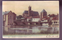 77 - MORET - LE MOULIN ET L'EGLISE - COLORISEE -  - Moret Sur Loing