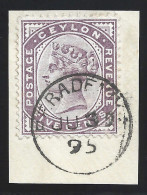 CEYLON 1886 QV 5C SC#131 LILAC POSTMARK  USED STAMP  3E0028 - Ceylan (...-1947)