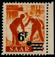 SARRE Poste ** - 223A, Double Surcharge, Papier Jaunâtre, Signé Dub & Roumet (Maury 224Ih) - Cote: 750 - Unused Stamps