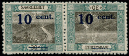 SARRE Poste ** - 71b, Paire Horizontale Timbres Seuls Tête-bêche, Signés - Cote: 750 - Ongebruikt