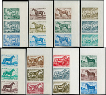 MONACO Poste ** - 831/38, 8 Bandes De 3 Essais Différents Dont Polychromes: Chevaux - Altri & Non Classificati