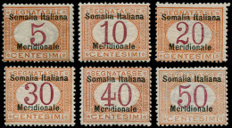 SOMALIE ITALIENNE Taxe ** - 1/6, Très Beaux (le 1 *): Somalie Méridionale (Sas. 1/6) - Cote: +880 - Somalie