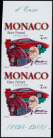 MONACO Poste ** - 2168, Paire Verticale Non Dentelée Avec Marges: E. Ferrari - Altri & Non Classificati