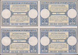 CONGO BELGE Coupons Réponse * - Bloc De 4 Non émis, Provenant De L'album UPU 1947: F. 5 - Otros & Sin Clasificación