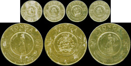 TONGA Poste ** - 129/31 + Pa. 4/6 + Service Pa. 7, 7 Valeurs Sans Impression De La Couleur (or Seulement): Monnaies D'or - Tonga (...-1970)