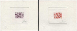 MONACO Poste EPA - 1557 (violet) + 1558 (rouge) + 1559/60 (olive), 4 épreuves D'artiste Signées Pheulpin: Arbousier - Altri & Non Classificati