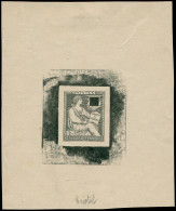 FRANCE Poste EPA - (124), épreuve Du Poinçon Définitif En Noir Sur Bristol (Storch 143), Sans Faciale, Avec Rectangle No - Unused Stamps