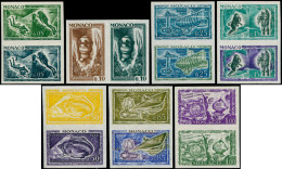 MONACO Poste ** - 591/97, 7 Paires D'essais De Couleurs Différents: Vie Sous-marine - Altri & Non Classificati