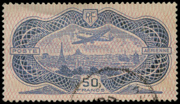 FRANCE Poste Aérienne O - 15, Bel Exemplaire: 50f. Burelé - Cote: 400 - 1927-1959 Used