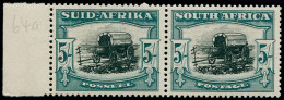 AFRIQUE SUD Poste ** - 46 + 55, Paire Bdf, Filigrane Renversé: 5/- Chariot. - Cote: 150 - Neue Republik (1886-1887)