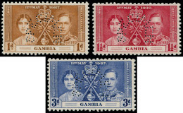 GAMBIE Poste ** - 119/21, Perforés "spécimen": Coronation (SG 147/9) - Cote: 110 - Gambia (...-1964)