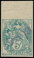 FRANCE Poste ** - 111, Non Dentelé, Bdf, Surcharge à Main Violette "spécimen": 5c. Blanc - Unused Stamps